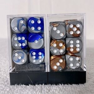 Blue Steel White Copper Steel White Dice Sets X2